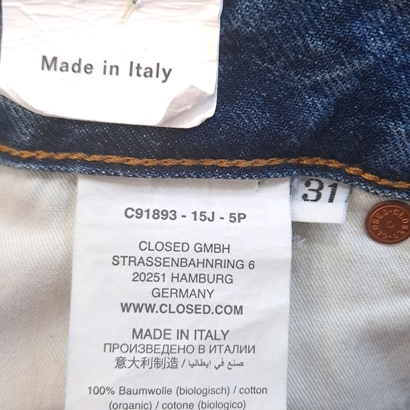 Free People CLOSED Nolin Relaxed Fit Distressed Blue Jeans Wide-Leg Italy Sz 31 - Picture 15 of 16